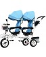 Stroller Wagon Kids Tricycle,Kids Trike 4 In 1 Trike Double Lightweight Child 3 Wheel Tricycle Bike with Basket Baby Infant Twin Seats Trolley for 1-7 Years Old,Blue over 1 year old girl gifts