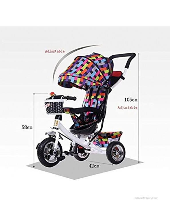 Stroller Wagon Tricycle Kids Trike Portable Child Tricycle Bike Trolley Stroller Tricycle Pushchair Pram Baby Tricycle Stroller Child Push Chair Color : #3 over 1 year old girl gifts Color : #2