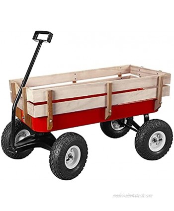 All Terrain Pull Behind Panel Wagon Steel and Wood with Bigfoot for Kids Fun and Cargo