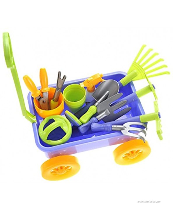 CHIMAERA Chi Mercantile Gardening Wagon & Garden Tools Toy Set for Kids