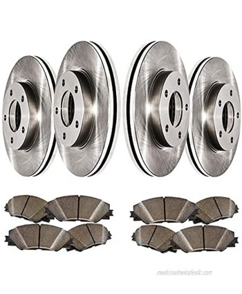 Front and Rear Ceramic Pads and Premium Quiet technology Brake Rotors MAXE9886