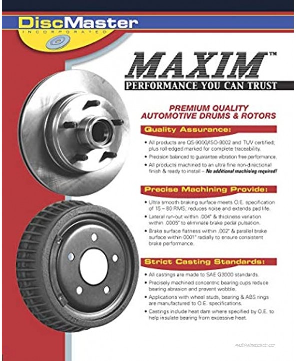 Front Ceramic Pads and Premium Quiet technology Brake Rotors MAXE9822