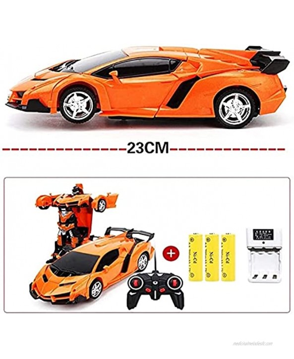 Nuoyazou 360° Rotating Deformation Toy Children's Music Lights 2.4G RC Transformers Stunt Car Robot Optimus Prime Bumblebee Autobots Kids Boys Birthday Christmas Party Gift