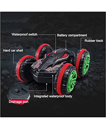 Nuoyazou Model Remote Control Car Charging Electric Rotate Water Land Amphibian Waterproof Wireless Rainproof 2.4Ghz RC Car Off-Road Boy Child Engineering Toy Car Gift for Kids 3+