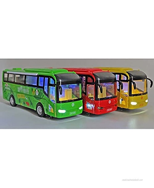 Nuoyazou Open The Door Toy Bus Pull Back Tourist Alloy RV Bus Model 3 Colors Optional Children Can RV Bus Bus Drop Resistance Inertia Boy Pull Back Car