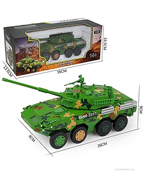 Nuoyazou Tank Toy Decoration Collection Wheeled Military Toy Car Model Alloy Armored Car Self-propelled Assault Gun Boy Toy Car