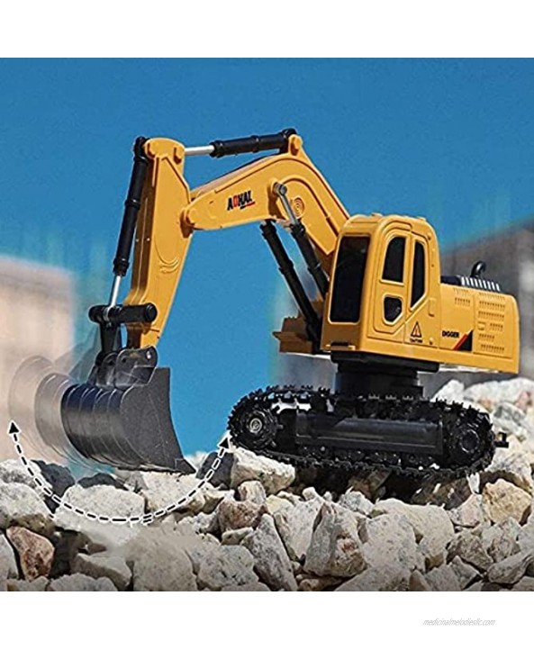 RENFEIYUAN Alloy Remote Control Excavator Toy Construction Vehicle Truck Electric Toy Outdoor Construction Excavator Children Christmas Toy Gift excavators Toys