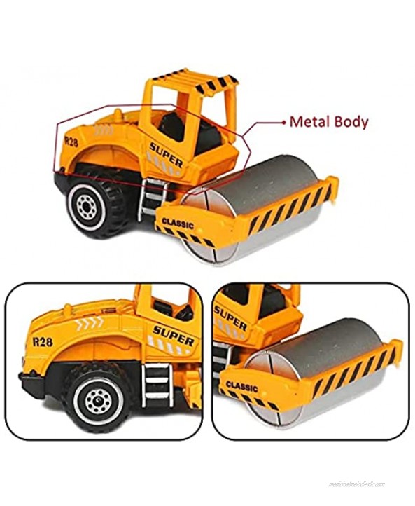 RENFEIYUAN Construction Truck Toddler Metal Toy Cars Set Play Vehicles Cake Topper Party Favor for Kids 6pcs excavators Toys