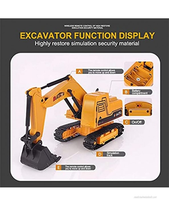 RENFEIYUAN Scale Remote Control Toy 1:24 Excavator Digger 8 Channel Full Function Remote Control Excavator Digger Construction Truck Vehicle Toy with Lights Sounds for Boys and Girls excavators Toys