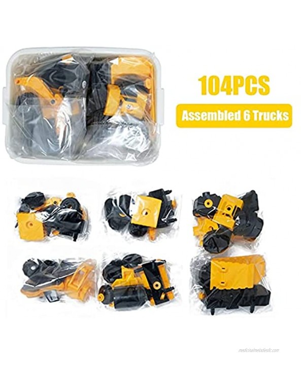 RENFEIYUAN Take Apart Construction Toys for Kids Building Excavator Digger Vehicles STEM Model Cars with Storage Case Gift for Boys Girls 3 4 5 Years excavators Toys