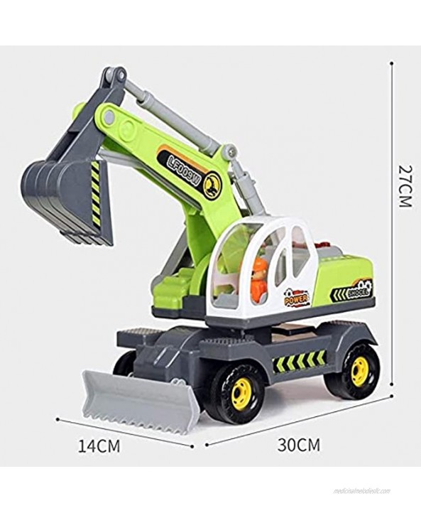 RENFEIYUAN Toy car,Children's Large Educational Toy Car Friction Bulldozer Boy Toy Rugged Fallresistant Sound and Light Music Simulation Engineering Vehicle Toy Excavator Toy Car Gift excavators Toys