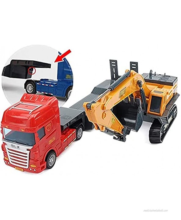 RENFEIYUAN Toy car,Set Combination Toy Model Boy Simulation Inertia Forward Engineering Vehicle Toy Pull Back Trailer Flatbed Forklift Excavator Toy excavators Toys