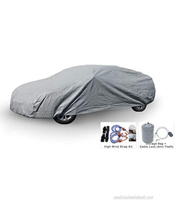 Weatherproof Car Cover Compatible with 2002-2011 Audi RS 6 Wagon Comparable to 5 Layer Cover Outdoor & Indoor Rain Snow Hail Sun Theft Cable Lock Bag & Wind Straps